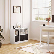 Happyment Boekenkast Bilta - Industrieel - 6 Vakken - Oak - 3 Lades - Boekenrek - Woonkamer, slaapkamer en kinderkamer - Hout - 80 x 60 x 30 cm
