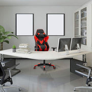 Luxe Gaming stoel - Met voetsteun - Rood - Gamestoel - Chair - Ergonomische bureaustoel - Verstelbaar - Chair - Kunstleer