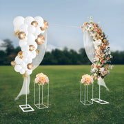 Ballonnen- en Bloemenstandaard - Ballonnenboog - Ballonen statief - Voor bruiloften en feesten -Metaal in wit