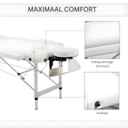Opvouwbare Massagetafel - Behandeltafel - Professionele massage - Ontspanning - Voor Spa, Salon, Kliniek & Thuis - Inclusief Kussen - Wit
