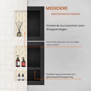 Wandnis Deluxe - Douchenis - Douchebak - Nis - Nismontage - 10x40x101 cm - Betegelbaar en Waterdicht - Voor Badkamer/Slaapkamer