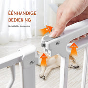 Veiligheidshekjes Deluxe - Zonder boren - Traphekje - Slagboom - 749-990 mm - Klembevestiging - Kinderhekje of hond