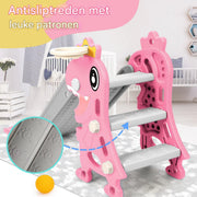 Kinderglijbaan 3 in 1 - Met Basketbalring - Verstelbaar - Speeltoestel - Losse glijbaan - Voor binnen en buiten - Blauw