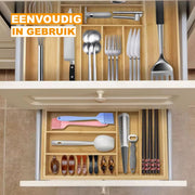 Besteklade Organisator - 6-8 Compartimenten Keukenlade - Keukengerei Houder voor Mes, Vork en Lepel