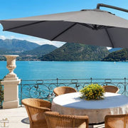 Happyment Zweefparasol deluxe - Langwerpig - Zonder voet - Grijs - Terras of tuin - 300cm