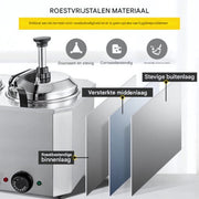 Fonduepan - Elektrisch - Dispenser Machine - 2.5L x2 - Kaasverwarmer - Kaasfondue - Met 2 Pompen