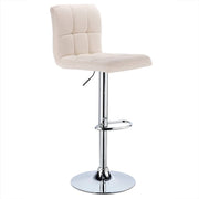 Barkruk Rio Industrial Creme - Barkrukken set van 1 - Barstoel Kruk - Barstoelen met rugleuning - Keukenstoel - In hoogte verstelbaar - Linnen