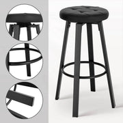 Barkruk Zura - Antraciet - Met rugleuning - Barstoelen ergonomisch - Zithoogte 60-82cm - Set van 2 - Keuken en bar