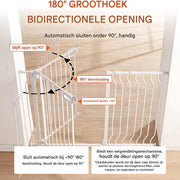 Veiligheidshekjes Deluxe - Zonder boren - Traphekje - Slagboom - 749-990 mm - Klembevestiging - Kinderhekje of hond