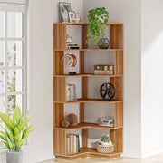 Hoekkast Dali - 6 lagen - Boekenrek - Boekenkast voor woonkamer of slaapkamer - Opbergrek - Hout - 165cm