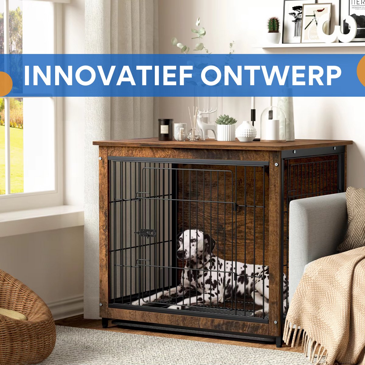 Vintage Hondenbench - 63cm - Hondenhok - Metaal - Kennel