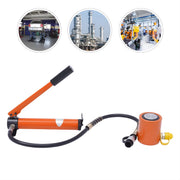 Hydraulische handpomp - Voor hijsen en persen - Mini enkelwerkende hefcilinder met handpomp - Oranje