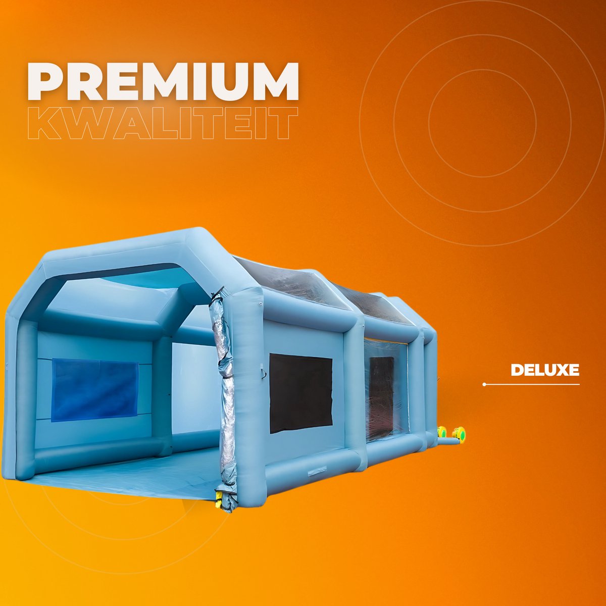 Spuitcabine Lutea - Opblaasbaar incl. lucht filtersysteem - Verfspuit tent - 580x230cm - Airbrush - Spray booth - Opvouwbaar