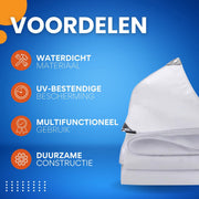 Tavien Dekzeil - 180g/m² PE - Voor Tuinmeubelen, Zwembad, Hout, Auto & Boot - Waterdicht - Weerbestendig zeildoek - 300x300cm - Wit - Bouwzeil - Afdekzeil - Beschermhoes