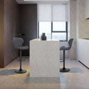 Barkruk Otta - Industrial - Donkergrijs - Barkrukken set van 1 - Barstoel Kruk - Barstoelen met rugleuning - Keukenstoel - In hoogte verstelbaar - Velvet