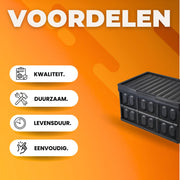 Opbergdoos met deksel - Set van 3 - Opbergbox 45L - PP Verhuisdozen - Opbergboxen - Opbergmanden kunststof