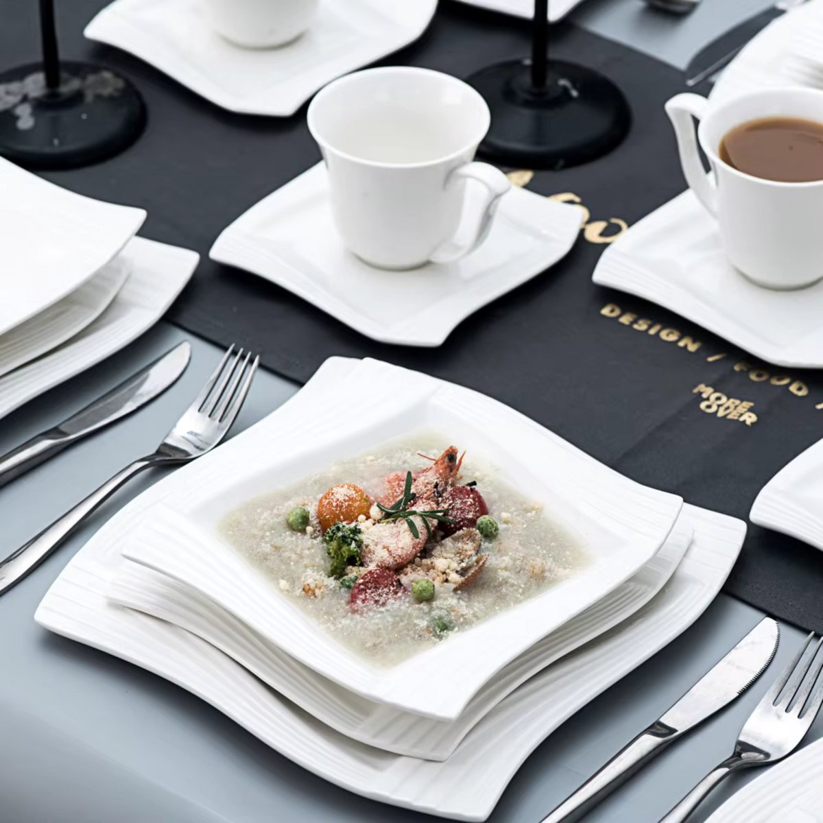 Noble Serviesset – 6 persoons – 30 delig – Wit Keramisch – Dinerborden – Kleine Borden