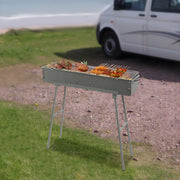 BBQ-grills - Voor camping - Draagbare, opvouwbare houtskoolgrill - Grijs - 60*18*65cm