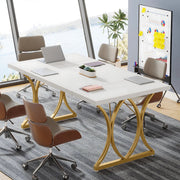 Bureau - Computerbureau - Lange bureau - Vergadertafel - Voor thuis of kantoor - Wit - 160cm