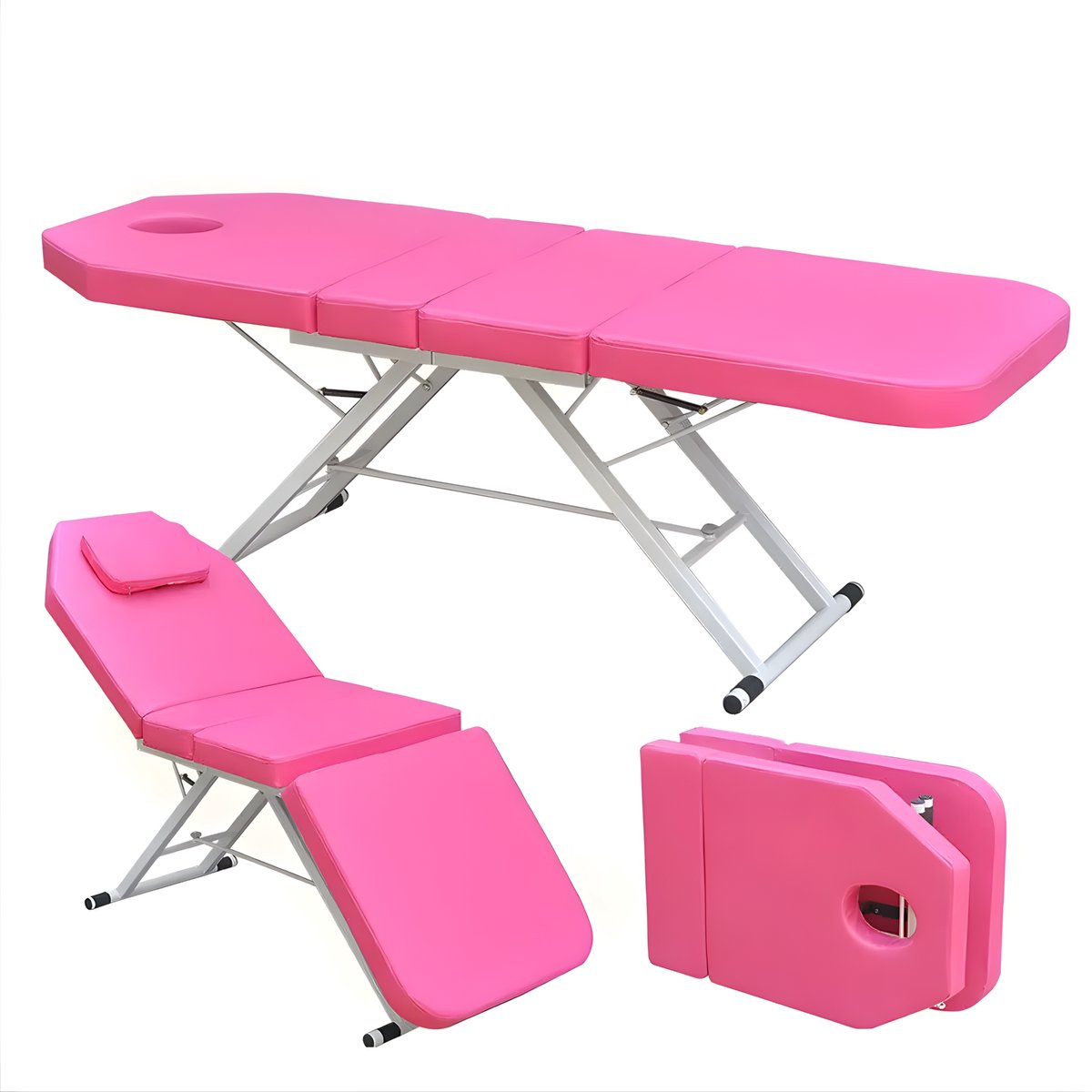 Massagetafel - Behandelbank – Voor schoonheidssalons en spa’s – Geschikt voor massage en tattoo - Roze