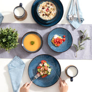Opulent Bordenset – 4 persoons – 16 delig – Blauw Keramisch – Serviesset – Kleine Borden