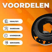 Borderrand - 20m - Gazonrand Kunststof - Flexibele perkafzetting - Tuinrand - 5cm hoog - Zwart
