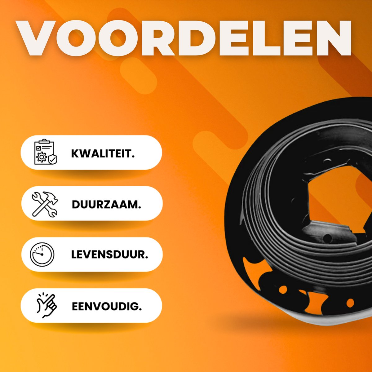 Borderrand - 20m - Gazonrand Kunststof - Flexibele perkafzetting - Tuinrand - 5cm hoog - Zwart