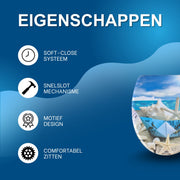 WC-bril - Toiletbril – Voor Toilet & Badkamer – Soft-Close - Zee motief