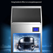 Professionele IJsblokjesmachine – 250W - IJsblokjesmaker met IJsschep – 50KG per 24 uur – Zelfreinigingsfunctie - Draagbaar - Zwart
