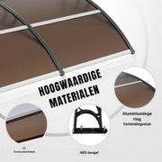 Voordeurluifel - Deurluifel - 199cm - Dakbedekking - Voordeur afdak - Polycarbonaat - UF50+ Zonweringsfolie
