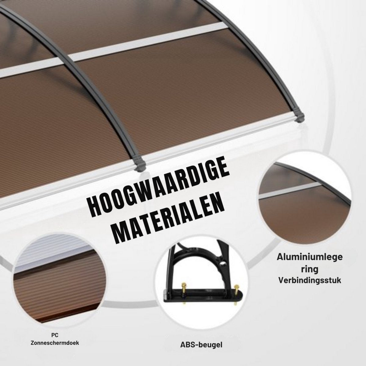 Voordeurluifel - Deurluifel - 199cm - Dakbedekking - Voordeur afdak - Polycarbonaat - UF50+ Zonweringsfolie