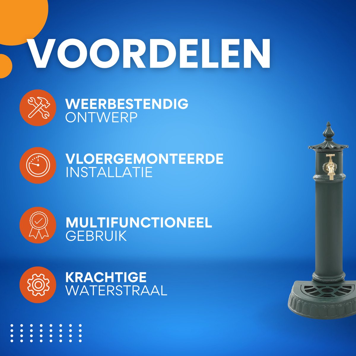 Vrijstaande Outdoor Kraan - Waterkolom met Kraan - voor Tuin, Weiland, Boerderij & Achtertuin Irrigatie - Ideaal voor Buitenwassen