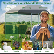 Gazonus Kippenhok - Kippenren voor buiten en tuin - Inclusief waterdichte hoes - 200x300cm - Metaal