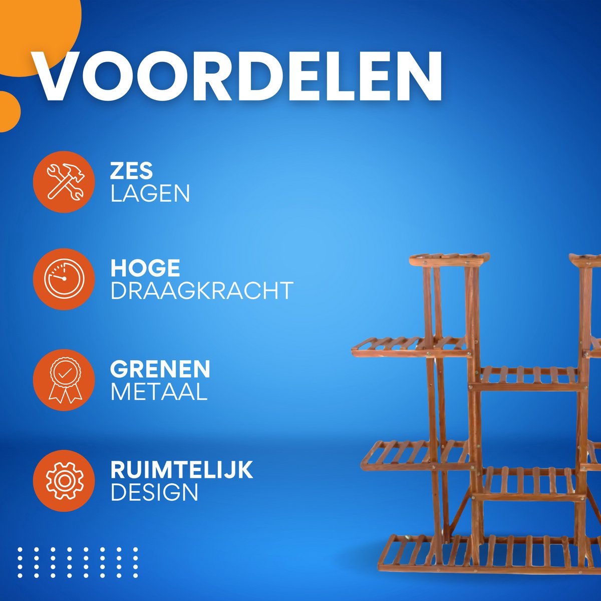 Houten plantenstandaard Milano XL - 11 lagen - Plantenrek - Voor binnen & buitengebruik