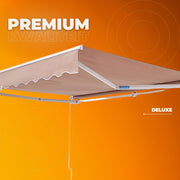 Balkon luifel - Klemluifel beige - 240x210cm - Zonwering buiten - Handmatig uitschuifbaar