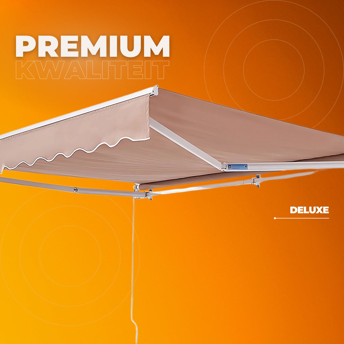 Balkon luifel - Klemluifel beige - 240x210cm - Zonwering buiten - Handmatig uitschuifbaar