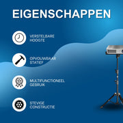 Projectorstatief - Laptopstatief – Opvouwbaar Statief met Plateau - Voor Studio, Presentatie - Staand Computerbureau - Hoogte 90 cm - Zonder wielen