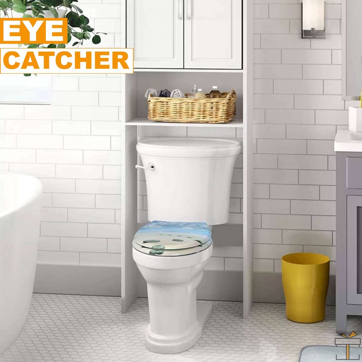 Toiletbril - Strand print - Antibacterieel - Softclose - Universeel ontwerp