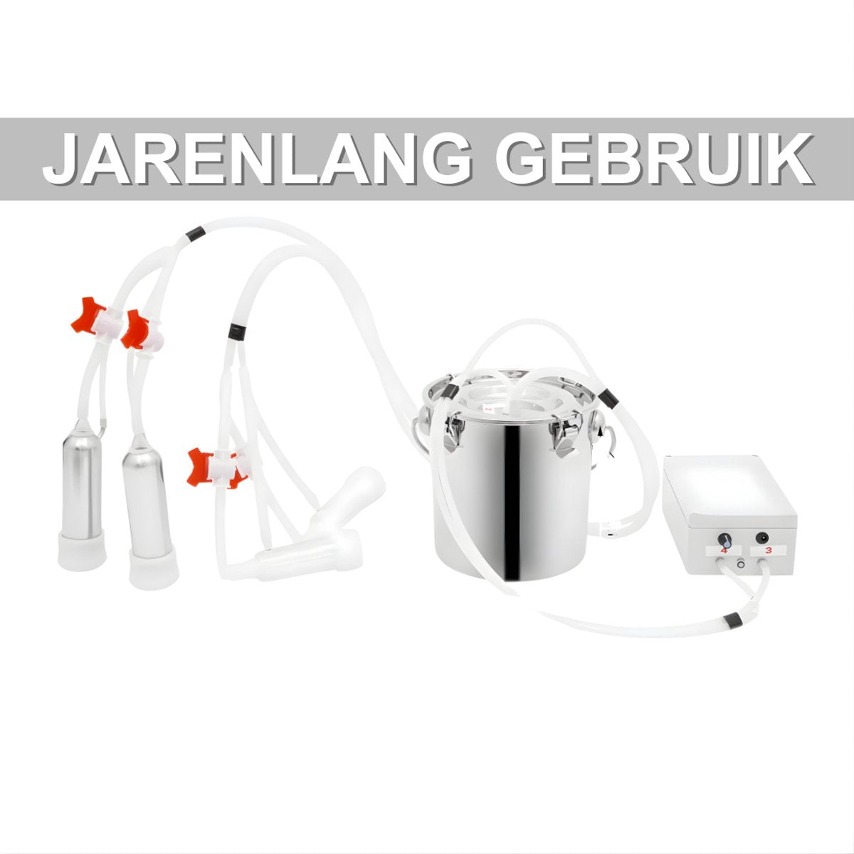 Melkmachine voor koeien - Melkproductie - Vacuumpomp - Voor melkproductie - Met roestvrijstalen emmer - 2-in-1, 5L