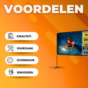 Projectiescherm deluxe - 80 inch - Beamerscherm - HD 4K - Projectiedoek - Beamer Scherm - 160° Kijkhoek