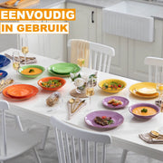 Glamorous Serviesset - 6 persoons - 18 delig - Kleurrijk Keramisch - Eetborden - Breakfast Plates