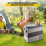 Koelbox XL - 55L - 60 Blikjes - Koeltas - Elektrisch - Oplaadbaar - Vriescombinatie - 220V - Camping, Auto, Caravan