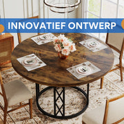 Eettafel Ceylix - Ronde Tafel 120cm - Voor 4 Personen - Voor Eetkamer of Keuken