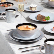 Velentino Serviesset - 16 delig - 4 persoons - Grijs - Dinerborden - Bordenset - Diepe borden - Ontbijtborden - Servies - Keukenservies