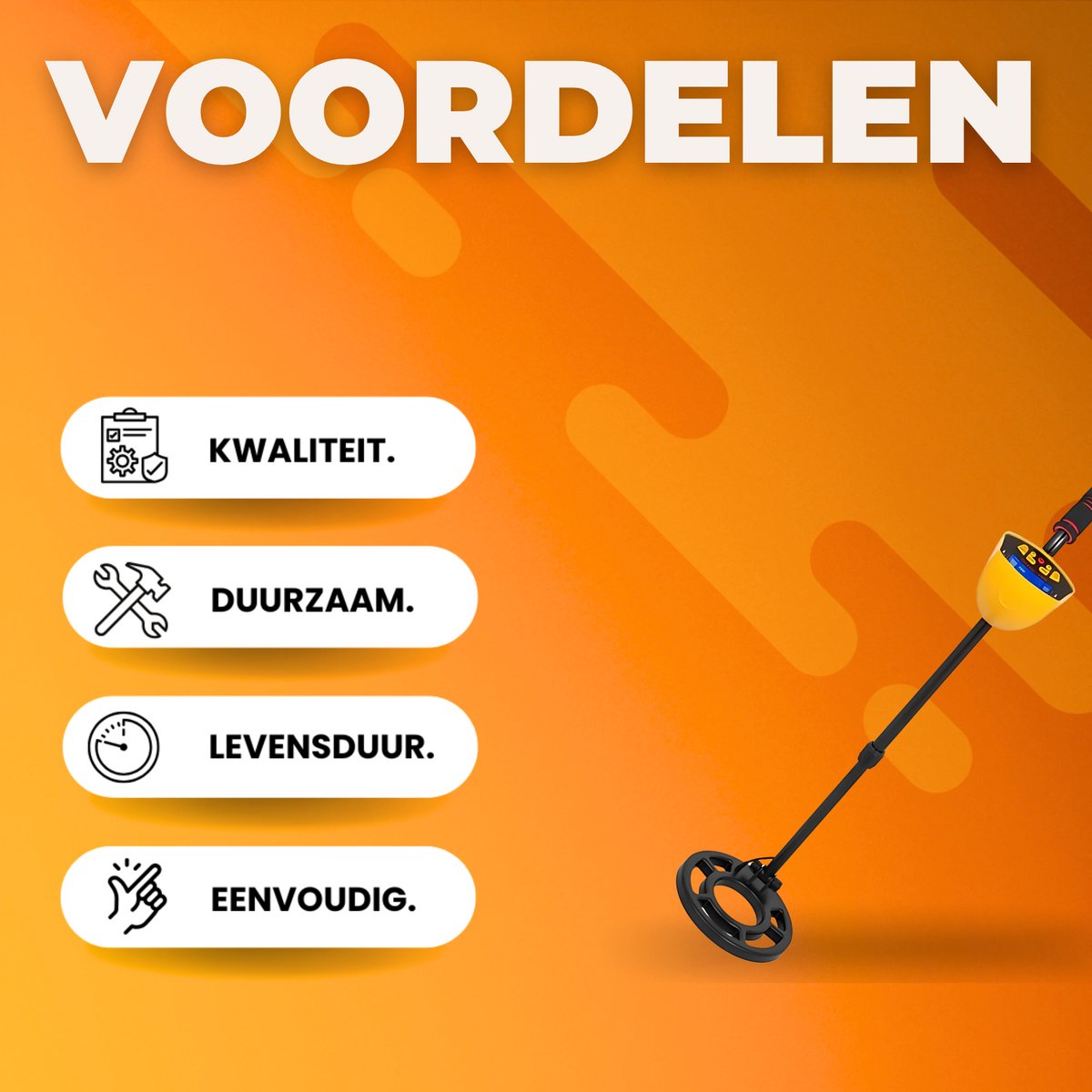 Professionele metaaldetector - Treasure Scanner 102-130cm - Pinpointer - Voor volwassenen - Goud detector