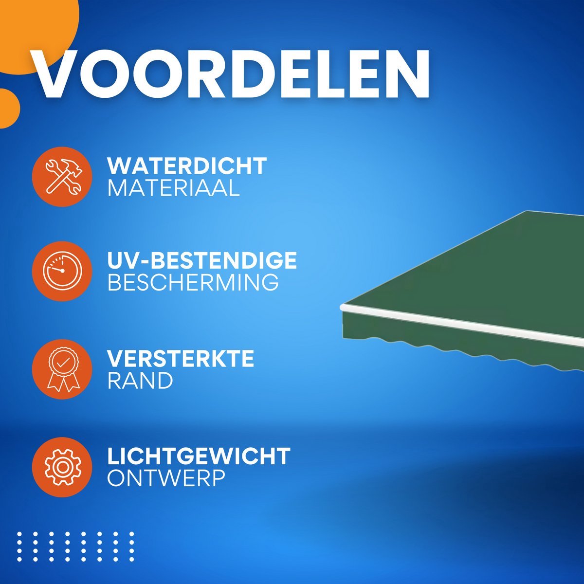 Zonneschermdoek Opulence - 300x250cm - Vervangend Stof 420D Oxford - Schaduwdoek - Luifeldoek - Zonwering - PU coating - Donkergroen
