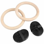 Houten turnringen voor fitness - 32mm - CrossFit, Gym & Calisthenics - Gymnastiek ringen hout – Krachttraining – Incl. Ophangbanden & Antislip Tape