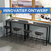Bartafel Milano Tavien - 120cn - Voor binnen - Keuken en woonkamer - Marmer look - 4 to 6 personen - Donkergrijs