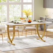 Eettafel Nulia - 160cm - Voor 4-6 Personen - Voor Keukentafel en Eetkamer - Wit