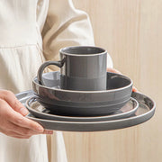 Eleganza Castella Serviesset - 16 delig - 4 persoons - Grijs - Dinerborden - Bordenset - Diepe borden - Ontbijtborden - Servies - Keukenservies - Luxe design - Tafelstijl